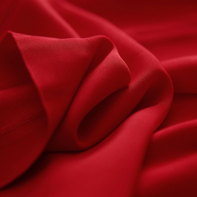 New Style Dress, Fashionable Doll Neck, Slim Fit A Line Skirt, Soft Red, Age Reducing Design