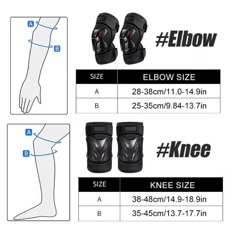 Protective Knee and Elbow Pads for Outdoor Sports and Motorcycle Riding