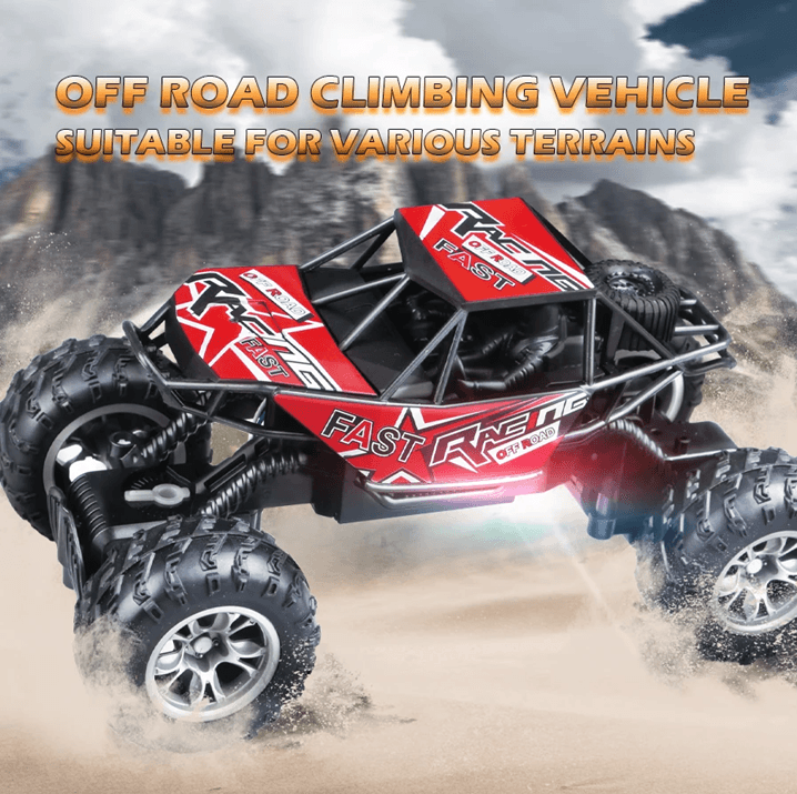 4 Way Remote Control Off Road Car for Kids with Lights and Anti Slip Tires