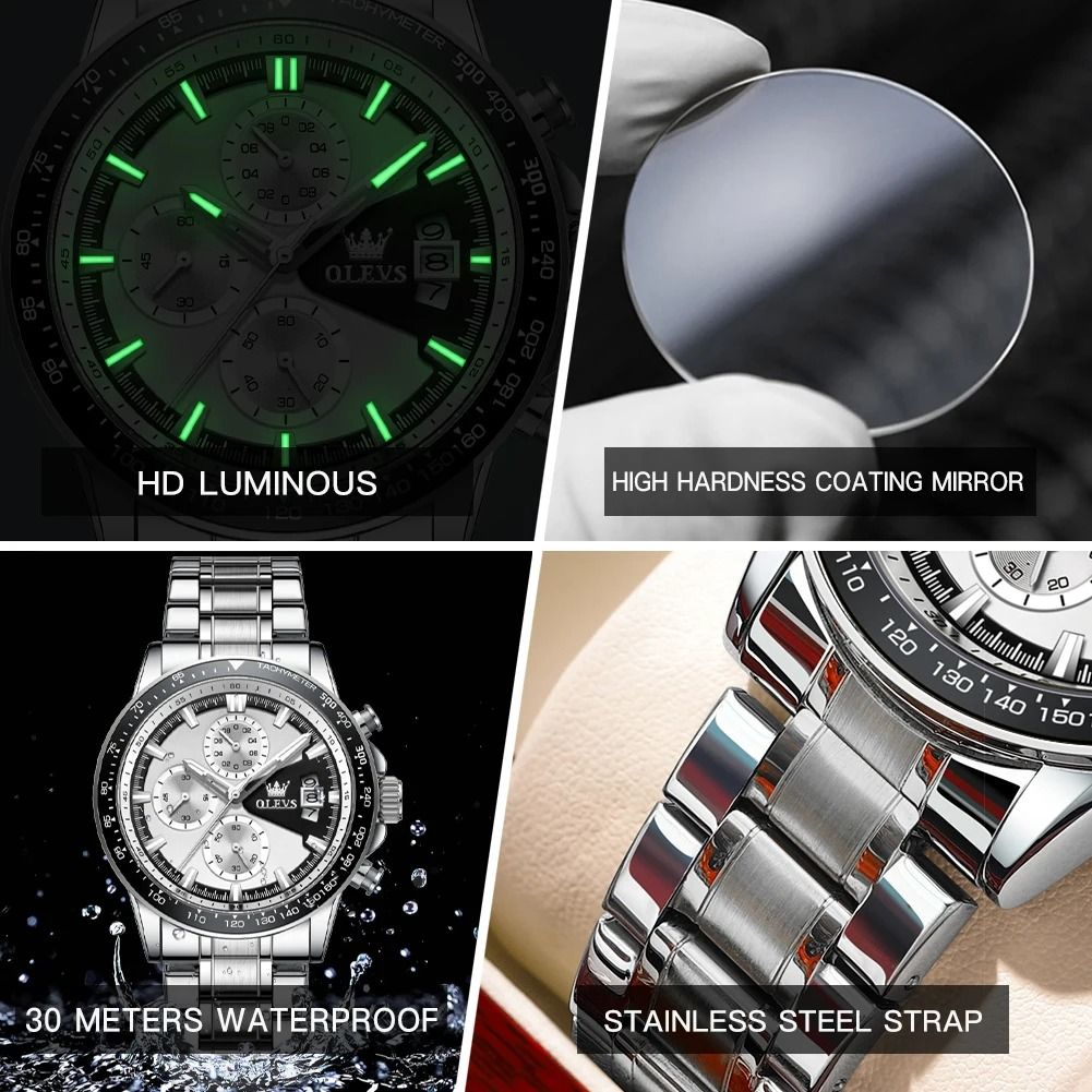 OLEVS TY705 Men Quartz Watch Waterproof Luminous Multifunction