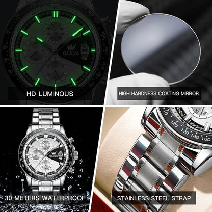 OLEVS TY705 Men Quartz Watch Waterproof Luminous Multifunction