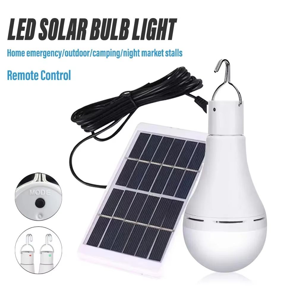 Portable LED Solar Lamp Bulb – Outdoor Waterproof Hanging Light for Camping, Hiking, Fishing & Emergency Use