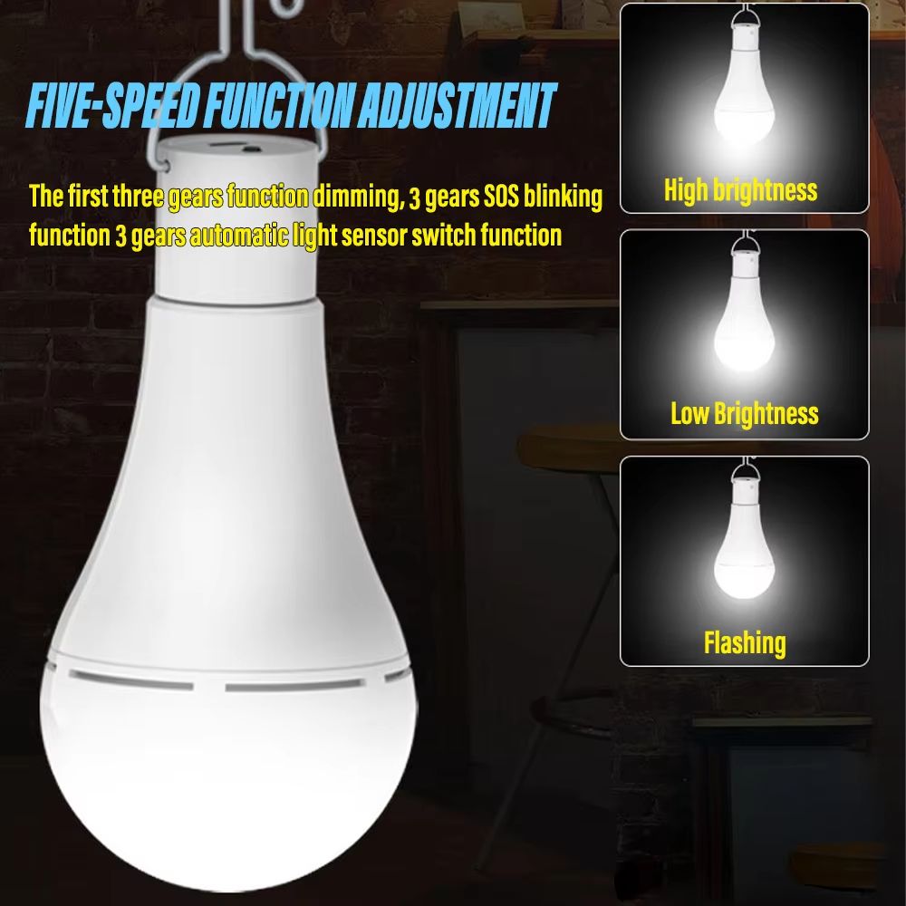 Portable LED Solar Lamp Bulb – Outdoor Waterproof Hanging Light for Camping, Hiking, Fishing & Emergency Use