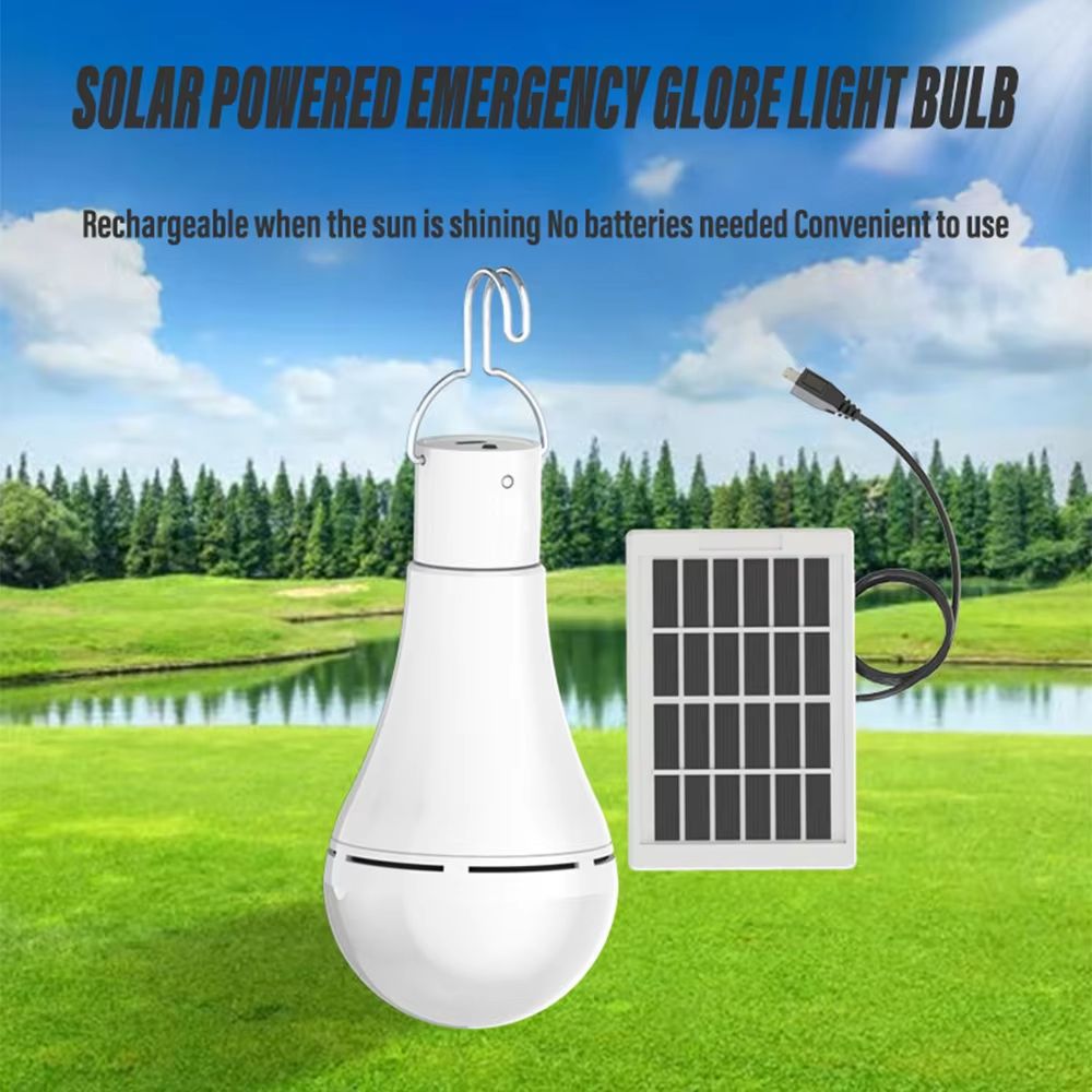 Portable LED Solar Lamp Bulb – Outdoor Waterproof Hanging Light for Camping, Hiking, Fishing & Emergency Use
