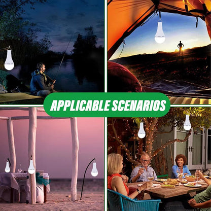 Portable LED Solar Lamp Bulb – Outdoor Waterproof Hanging Light for Camping, Hiking, Fishing & Emergency Use