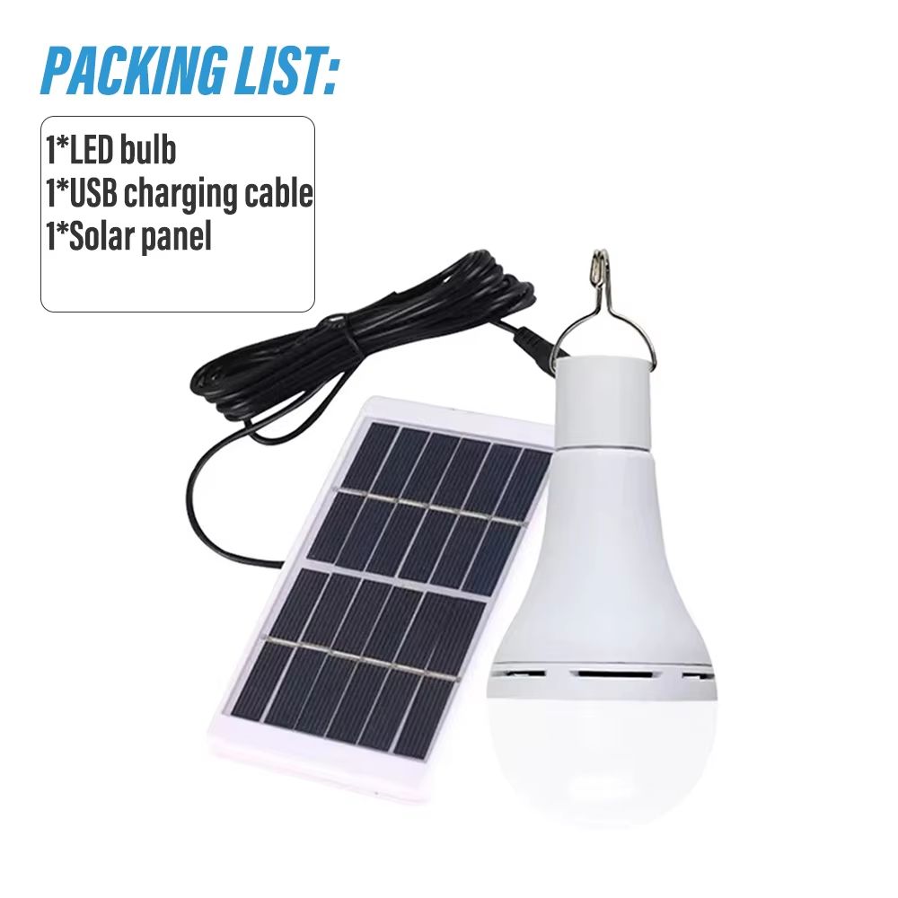Portable LED Solar Lamp Bulb – Outdoor Waterproof Hanging Light for Camping, Hiking, Fishing & Emergency Use