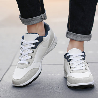 Fashion Men PU Leather Shoes Sneakers, Breathable Casual Shoes, Trend Male Footwear, Non-Slip Leisure Sneakers