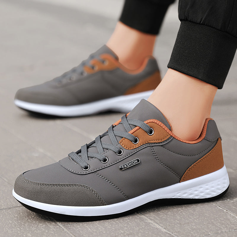 Fashion Men PU Leather Shoes Sneakers, Breathable Casual Shoes, Trend Male Footwear, Non-Slip Leisure Sneakers