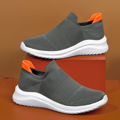 Lightweight Men Running Walking Knit Shoes, Breathable Casual Sneakers, Fashion Athletic Sport Gym Shoes for Daily Wear