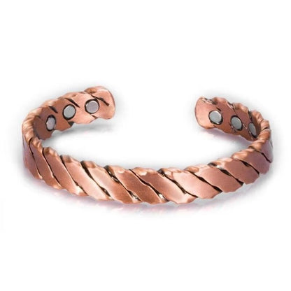 Vintage Copper Magnetic Bracelet for Men Pain Relief Therapy Link Chain with Double Row Magnets