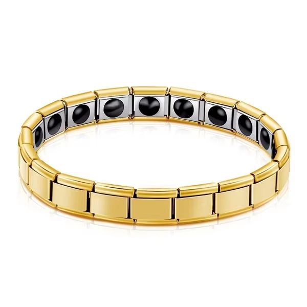 Vintage Copper Magnetic Bracelet for Men Pain Relief Therapy Link Chain with Double Row Magnets