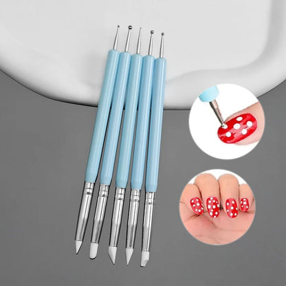 Ultra Thin Pink Nail Art Liner Brushes Set (5 pcs)