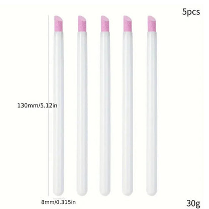 Ultra Thin Pink Nail Art Liner Brushes Set (5 pcs)