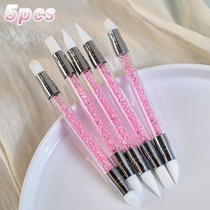 Ultra Thin Pink Nail Art Liner Brushes Set (5 pcs)
