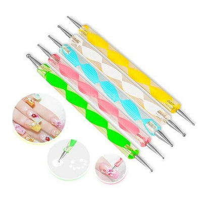 Ultra Thin Pink Nail Art Liner Brushes Set (5 pcs)