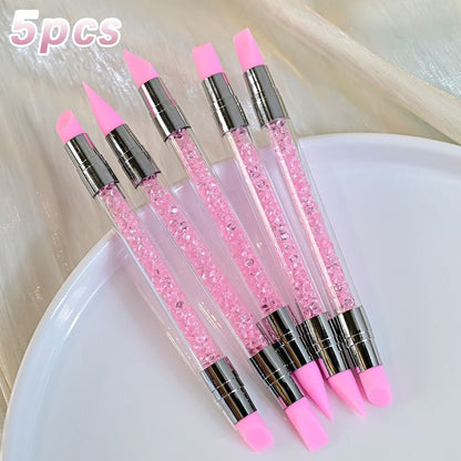 Ultra Thin Pink Nail Art Liner Brushes Set (5 pcs)
