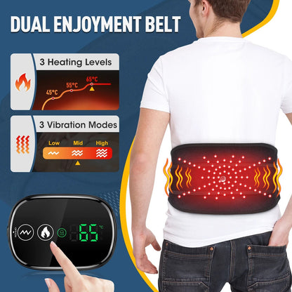Cordless Heated Massage Pad Red Light Waist Belt