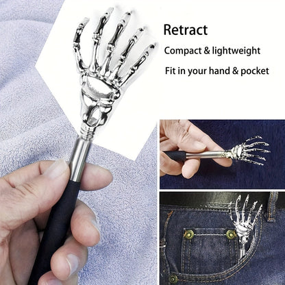 Portable Extendable Back Scratcher, Stainless Steel Telescoping Back Scratcher for Human & Pets,Extendable Back Massager