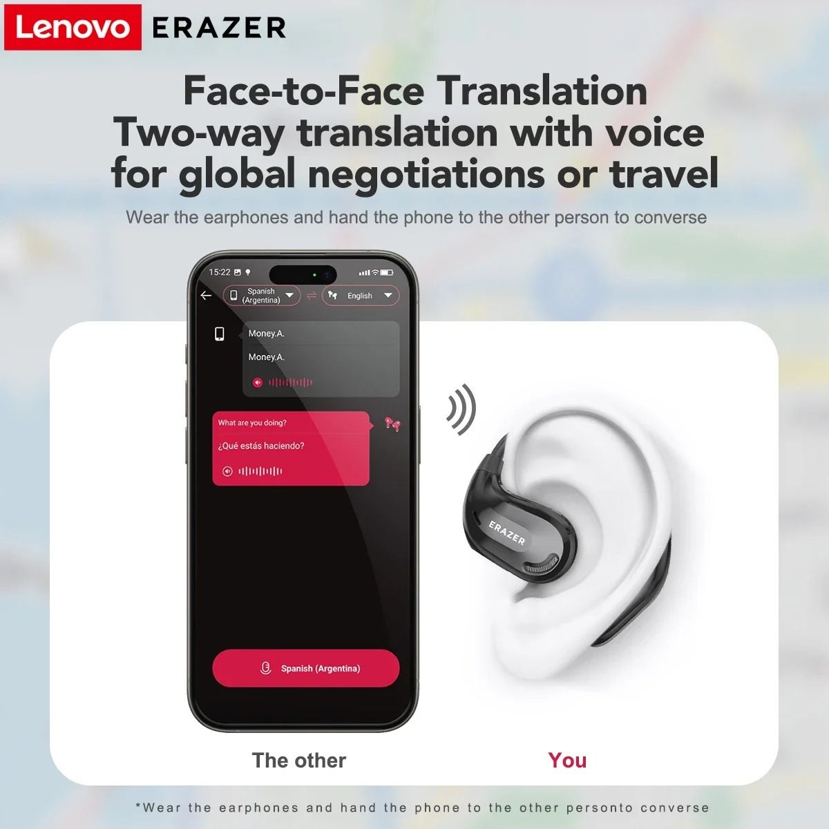 ERAZER XT66PRO Bluetooth Earphones Wireless Translator