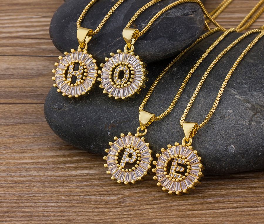 Initial Charm Crystal Necklace