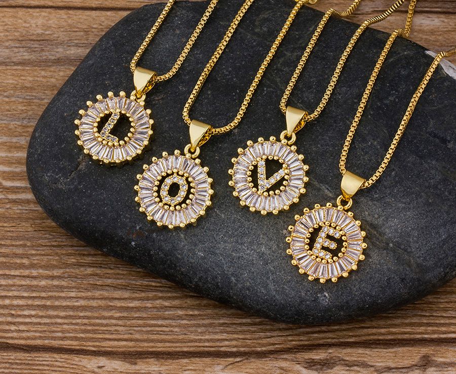 Initial Charm Crystal Necklace