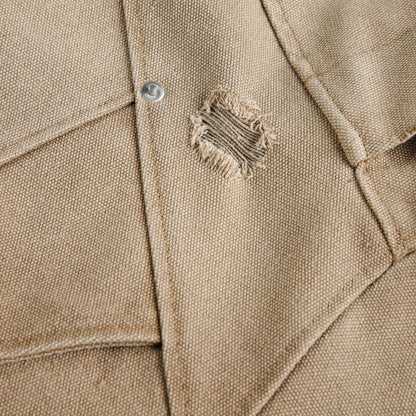 Trendy American Style Jacket for Men, Distressed Functional Coat, Deconstruct Hooded Casual Wear, 2025 Autumn Collection
