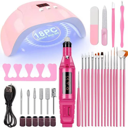 Professional USB Electric Nail Drill & Nail Lamp Starter Kit