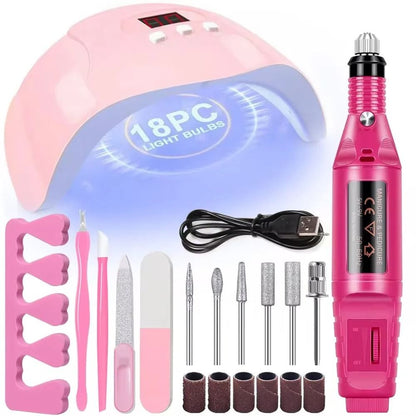 Professional USB Electric Nail Drill & Nail Lamp Starter Kit