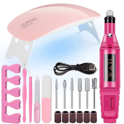 Professional USB Electric Nail Drill & Nail Lamp Starter Kit