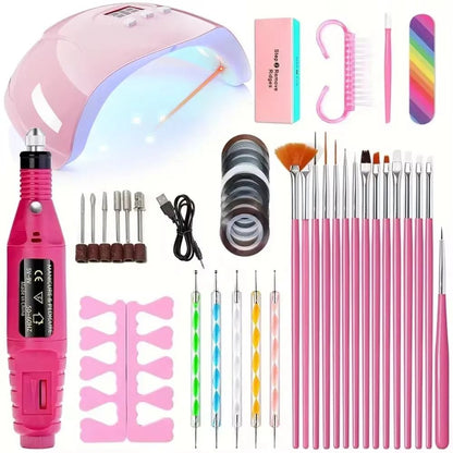 Professional USB Electric Nail Drill & Nail Lamp Starter Kit