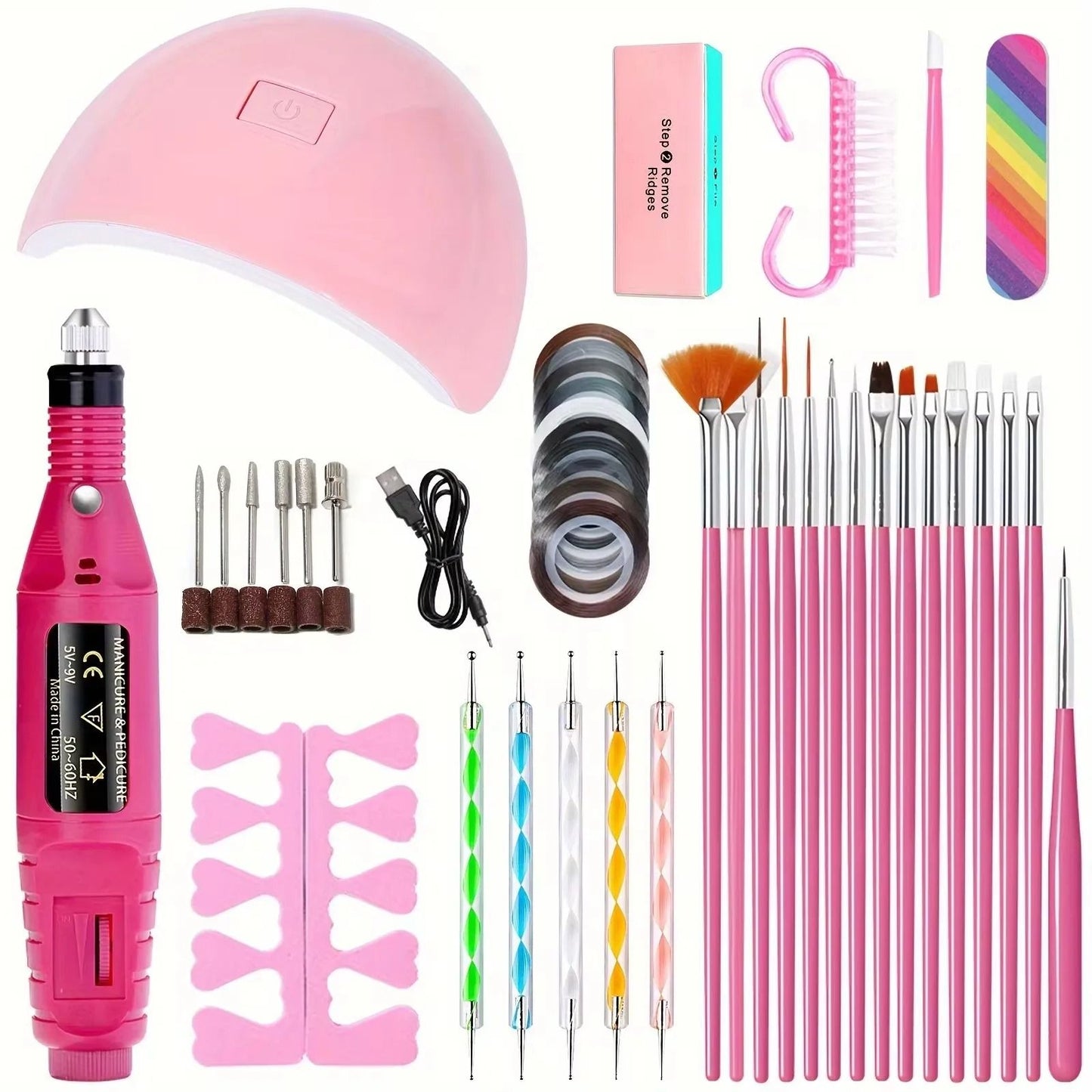 Professional USB Electric Nail Drill & Nail Lamp Starter Kit