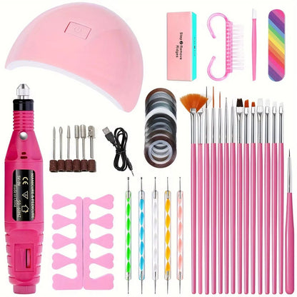 Professional USB Electric Nail Drill & Nail Lamp Starter Kit