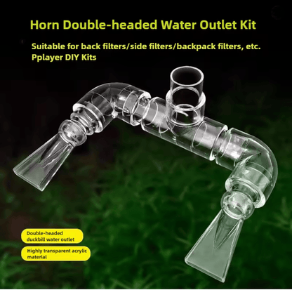 Aquarium Tank Pump Duckbill Water Outlet with Double Head Connector for Fish Tanks and Irrigation