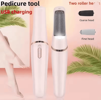 Rechargeable Electric Foot Grinder with Removable Roller Heads for Smooth Feet
