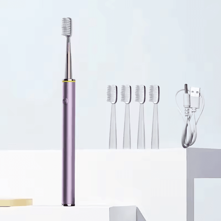 Electric Toothbrush for Women with Slim Handle and Soft DuPont Bristles