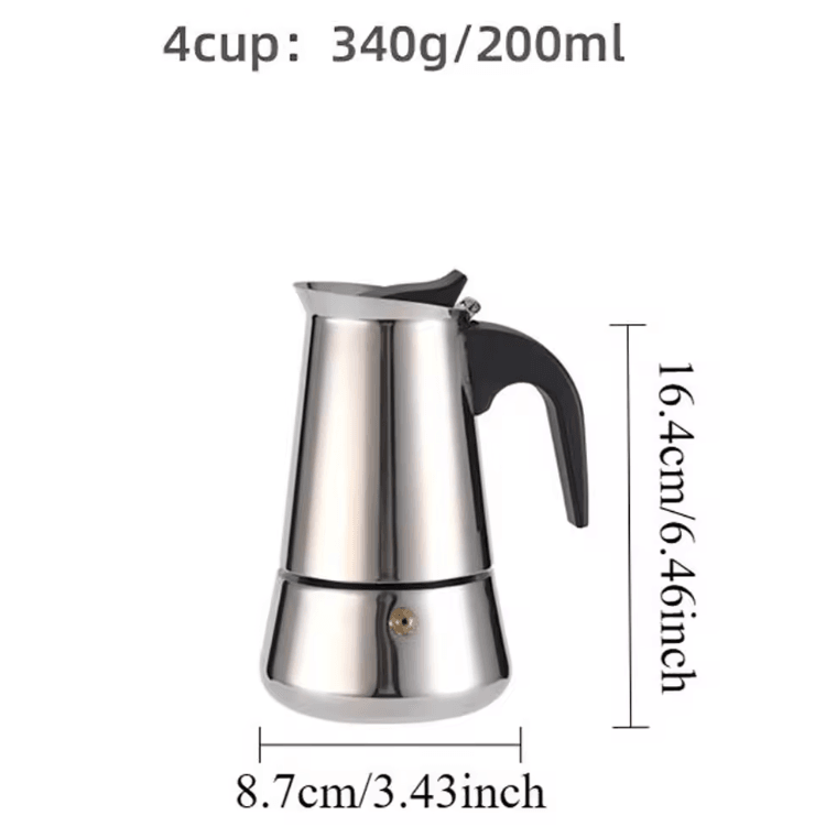 Stainless Steel Moka Pot Italian Coffee Maker Stovetop Espresso Pot 9 Cup