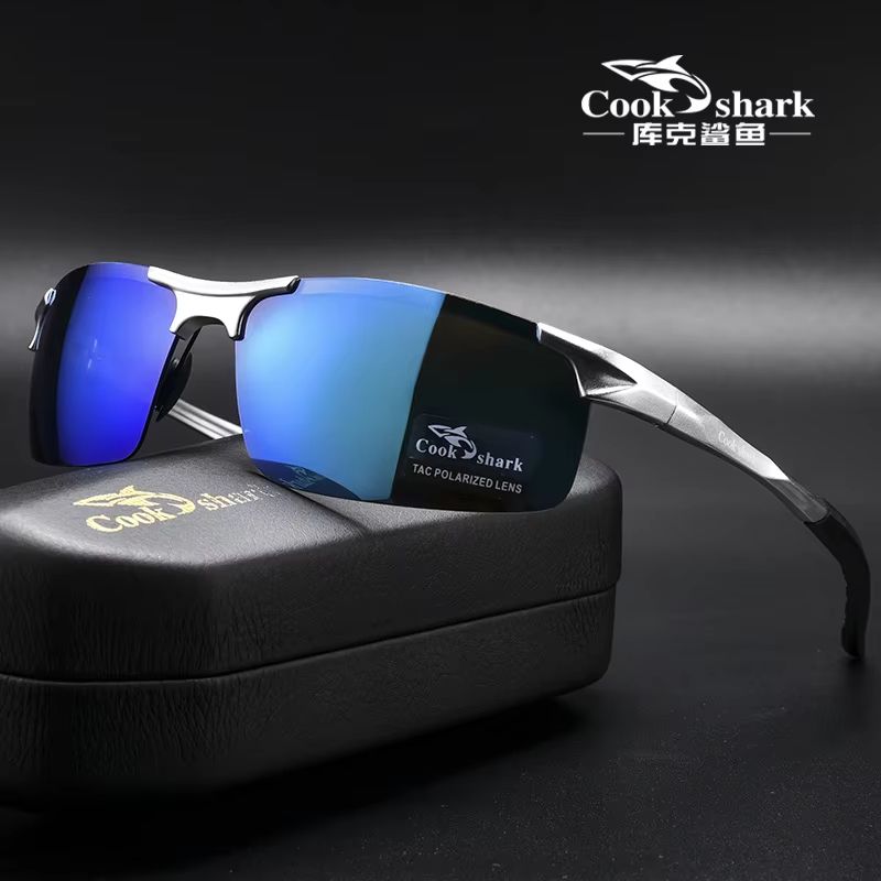 Cook Shark Aluminum Magnesium Sunglasses – Men's HD Polarized Driving Glasses with Lightweight Frame