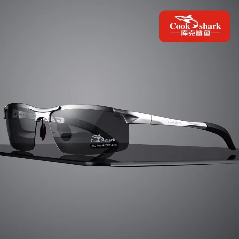 Cook Shark Aluminum Magnesium Sunglasses – Men's HD Polarized Driving Glasses with Lightweight Frame