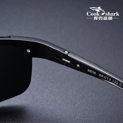 Cook Shark Aluminum Magnesium Sunglasses – Men's HD Polarized Driving Glasses with Lightweight Frame