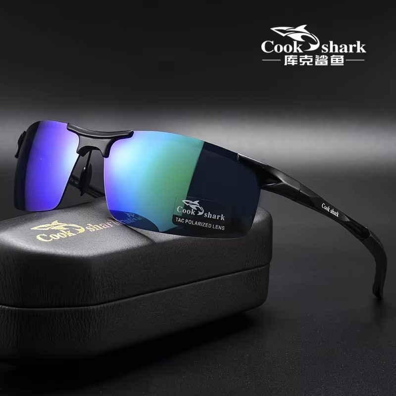 Cook Shark Aluminum Magnesium Sunglasses – Men's HD Polarized Driving Glasses with Lightweight Frame