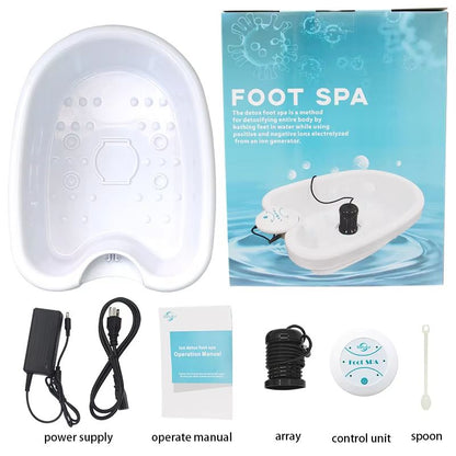 Ionic Detox Foot Bath Massage Machine with Basin – Electric Foot Spa Massager with Vibration & Deep Cleansing Arrays