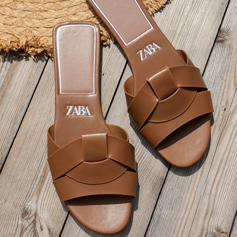 New Woven Luxury Designer Women Sandals, Summer Flat Comfortable Casual Bottom Women Slippers, Trendy Fashion
