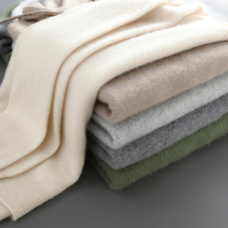 Mens Merino Wool Sweater, Thick Hooded Pullover, Soft Knitwear for Autumn Winter, Casual Comfort Wool Clothing Top