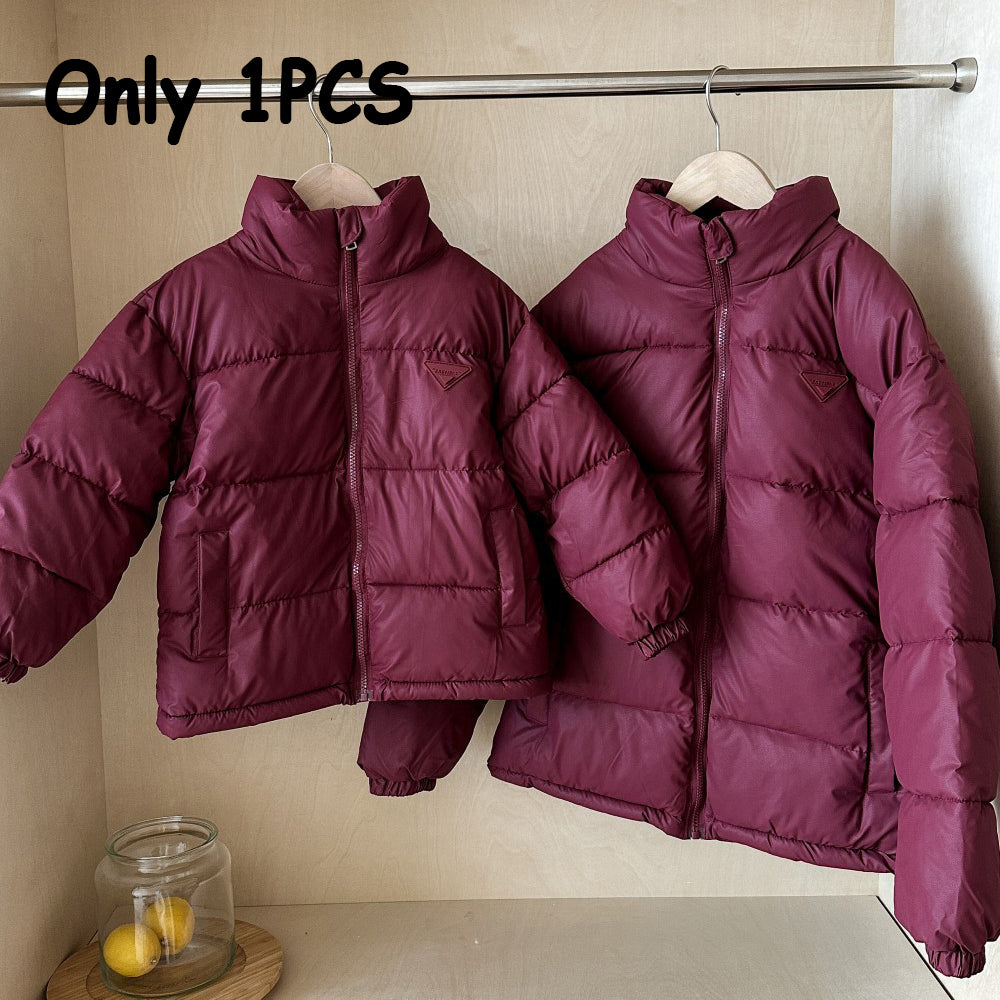 Family Matching Outfits, Waterproof Down Jacket, Thicken Warm Parkas for Boys and Girls, Solid Sheepskin Fabric