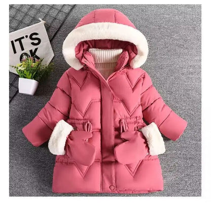 Princess Coat for Girls, Autumn Winter Jacket, Hooded Outerwear for Kids, Birthday Christmas Gift, Keep Warm Fashion