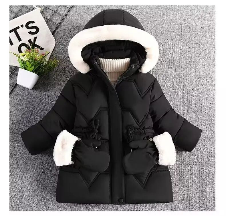 Princess Coat for Girls, Autumn Winter Jacket, Hooded Outerwear for Kids, Birthday Christmas Gift, Keep Warm Fashion