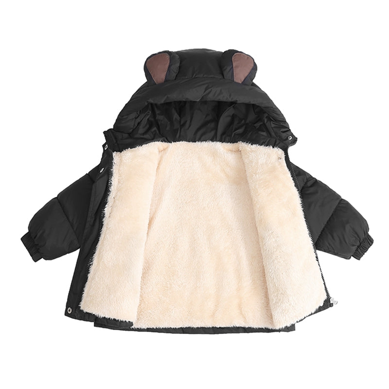 Thicken Warm Winter Coat for Kids 2-8 Years, Plush Thick Jacket, Boys Girls Cold Weather Outerwear