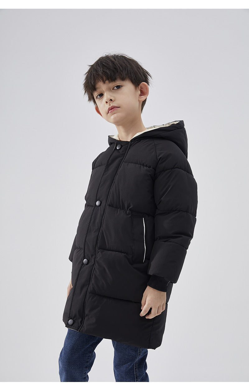 Winter Coat, Thick Padded Baby Jacket, Childrens Down Padded Jacket for Boys and Girls, Medium Long Jacket