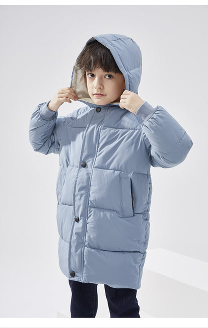 Winter Coat, Thick Padded Baby Jacket, Childrens Down Padded Jacket for Boys and Girls, Medium Long Jacket