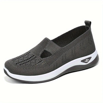 Casual Sneakers Womens Shoes Summer, Breathable Lightweight Slip On Walking Shoes, Flat Sports Outdoor Comfort Footwear